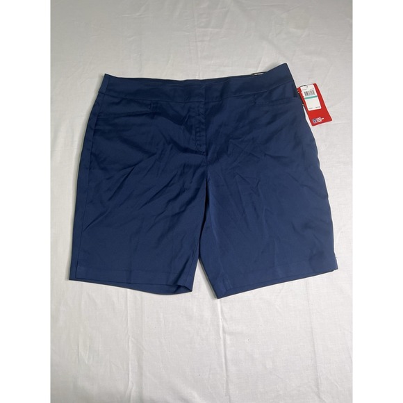 Women's‎ PGA Tour Size 16 Comfort Stretch Waistband Golf Shorts Navy Blue NWT - Picture 1 of 12